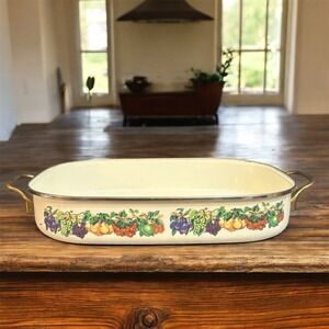 Tabletops Unlimited Kensington Garden 16" x 11.5" x 3" Roaster Pan Vitroceramic